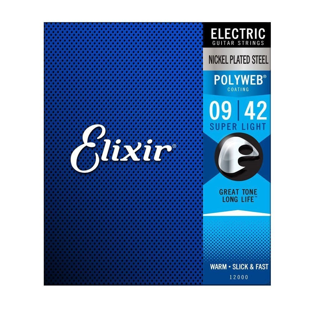 Elixir elektro gitar teli, Polyweb kaplama, 09-42, Süper Hafif.