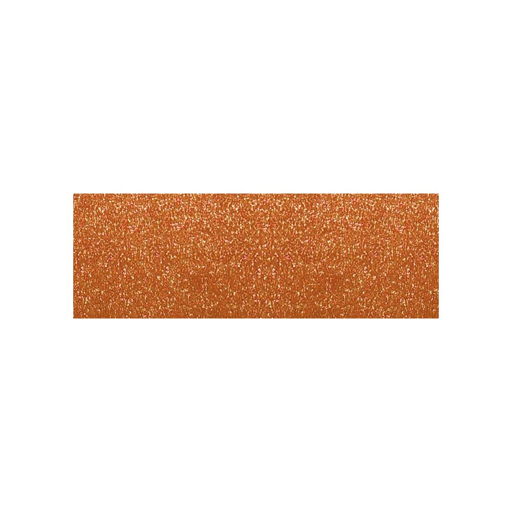Orange glitzerndes Band auf weißem Hintergrund.