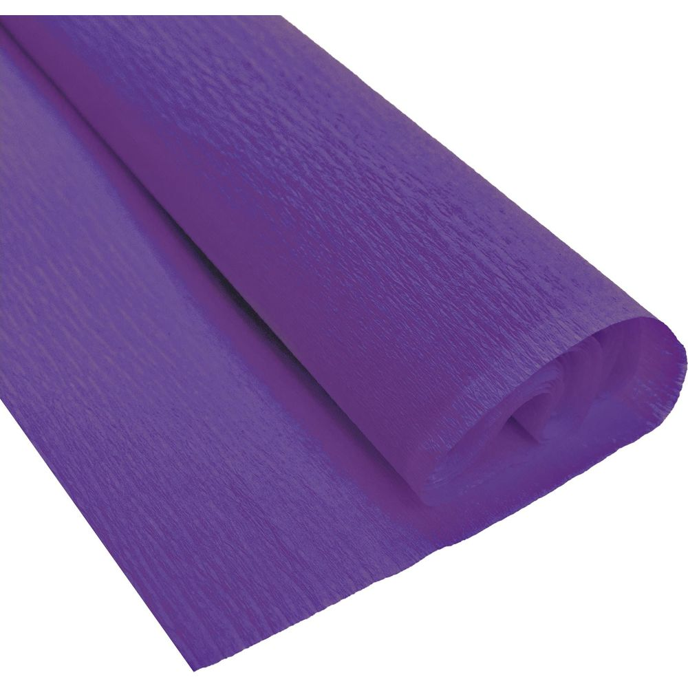 Rolle aus violettem Krepppapier mit Falten.