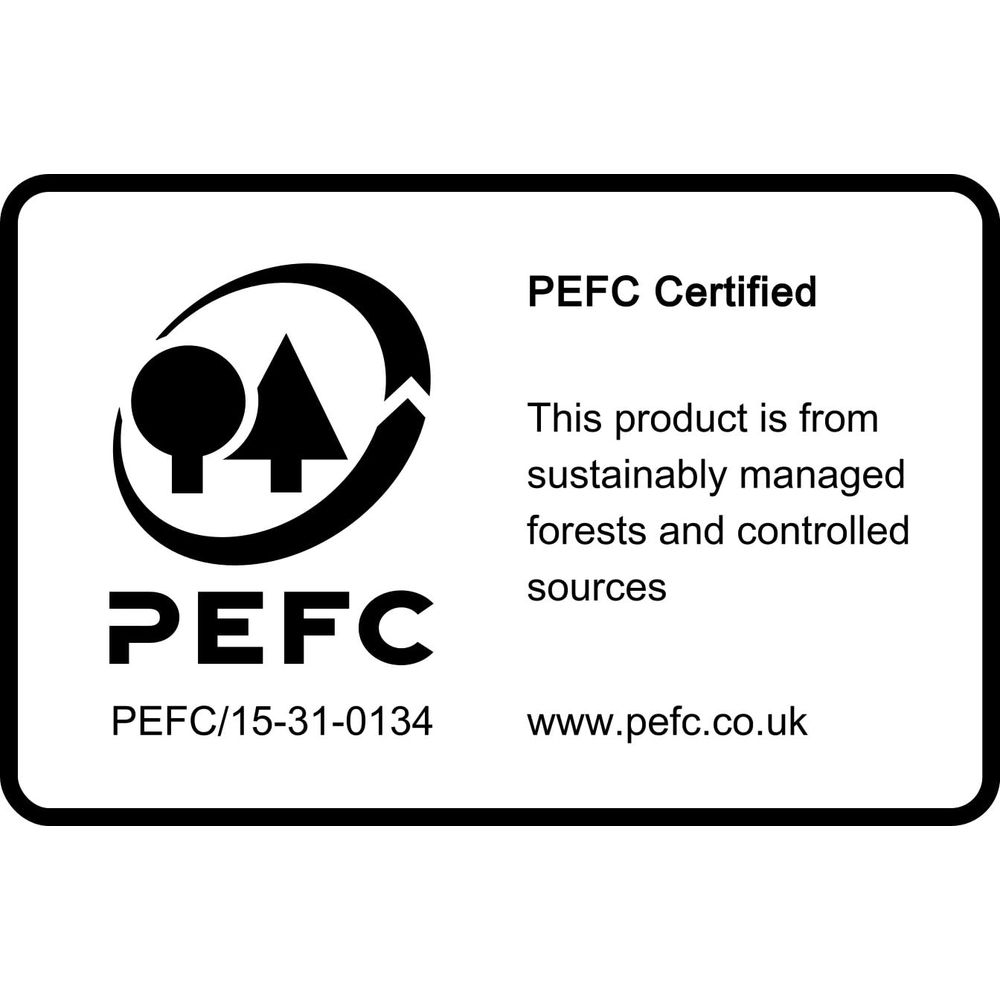 PEFC-Siegel: Produkt aus nachhaltig bewirtschafteten Wäldern.