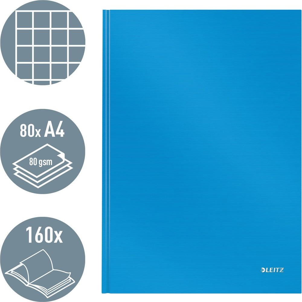 Blauer Ordner mit Gittermuster, 80x A4, 80 g/m², 160 Blatt.