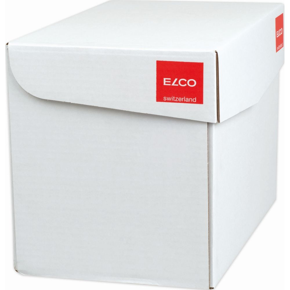 Une boîte en carton blanche avec un logo rouge indiquant ELCO Switzerland.