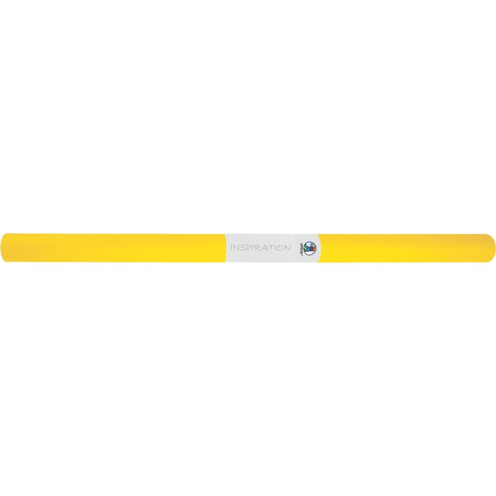 Un rouleau de papier jaune avec "Inspiration" imprimé dessus.