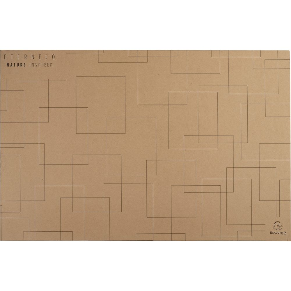 Braunes Papier mit schwarzen Linien und Quadraten, oben links mit Logo.