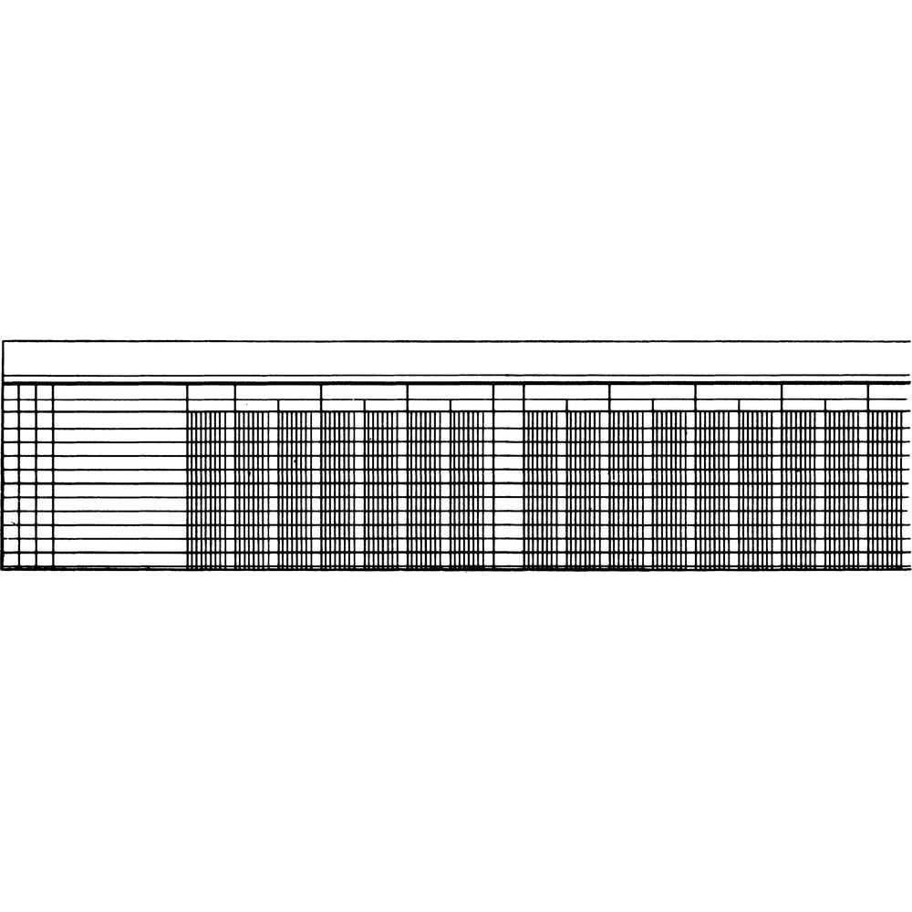 Ein Raster mit vielen Zellen, das eine Tabelle oder ein Diagramm darstellt.