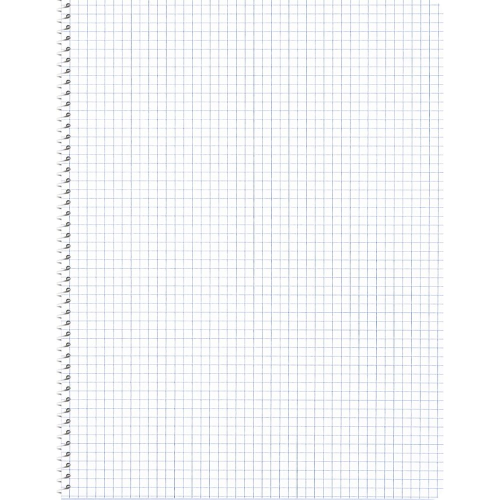 Une page de cahier quadrillé vierge avec des lignes bleues et une spirale.