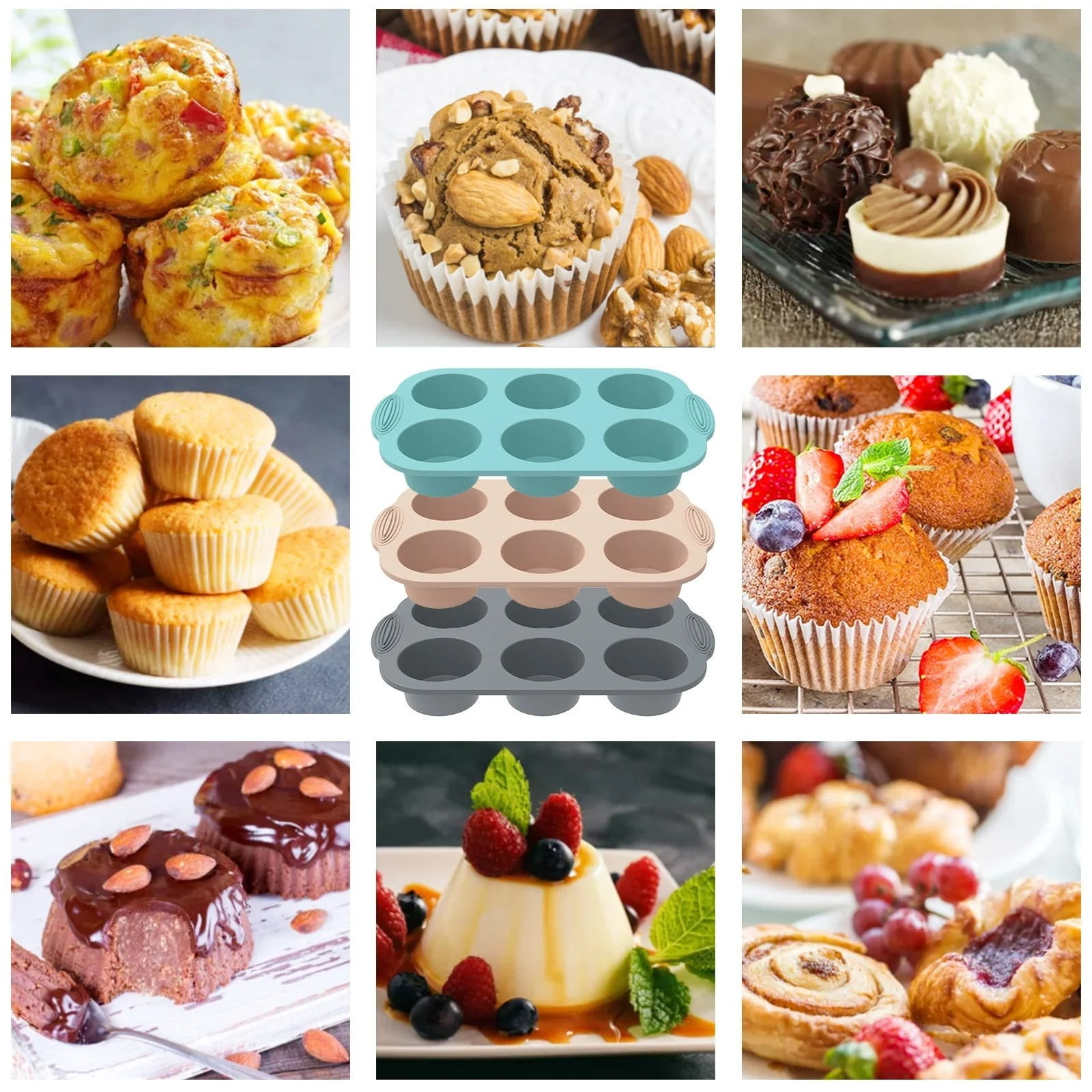 Ein Stapel herzhafter Muffins mit Gemüse und Käse.
