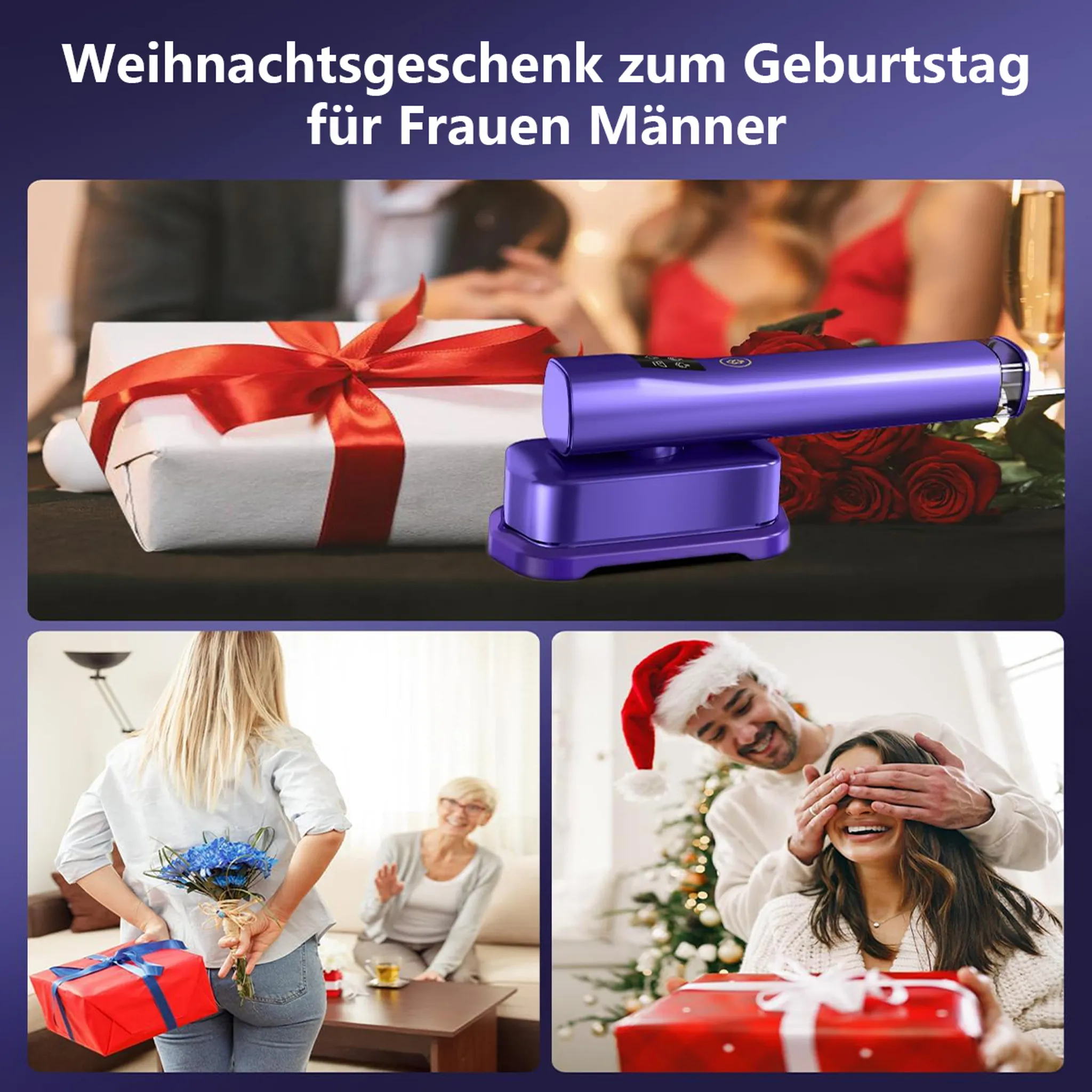 Geschenkideen für Weihnachten und Geburtstage: Geschenke, Blumen, Paare.