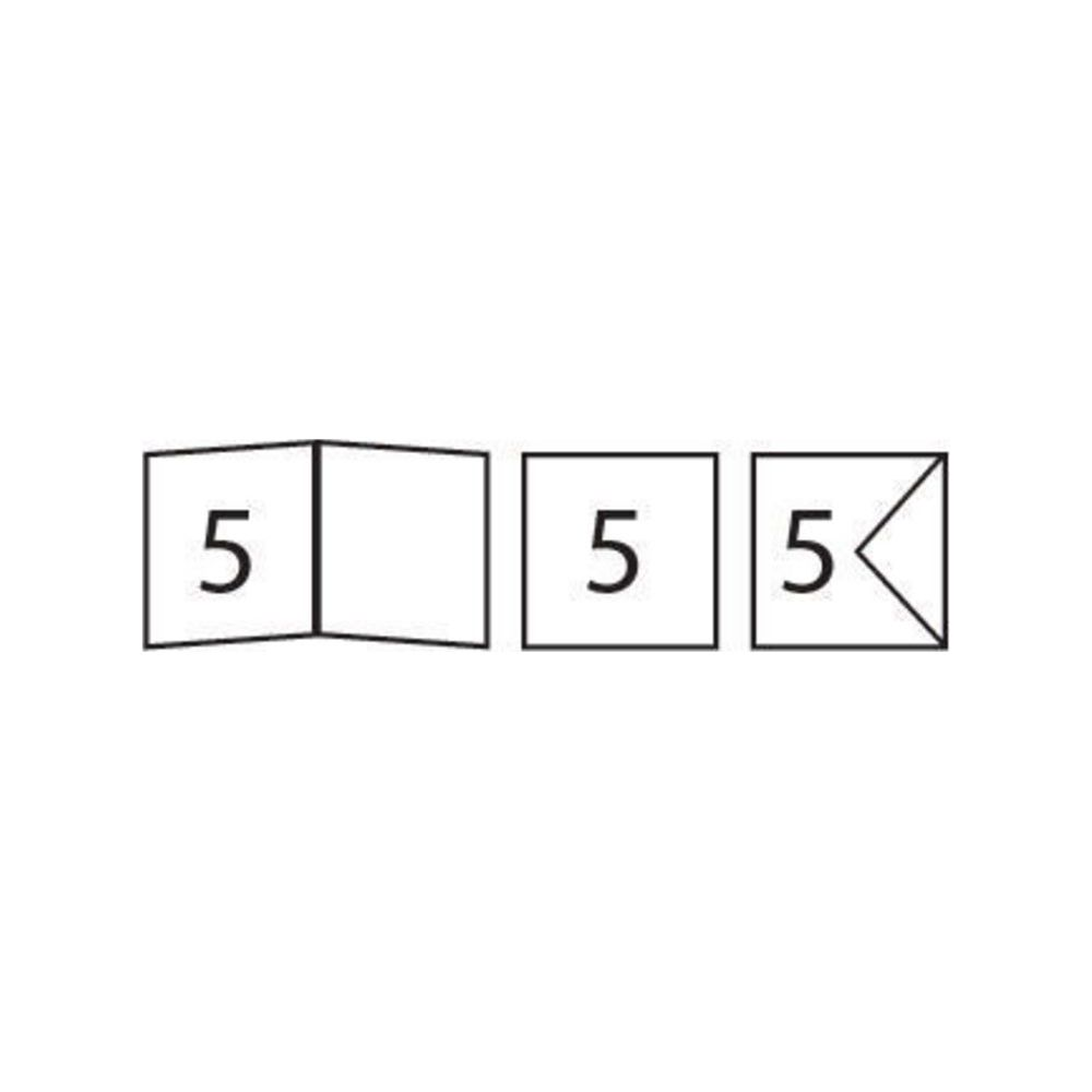 Tre scatole con il numero 5. Due aperte, una chiusa.
