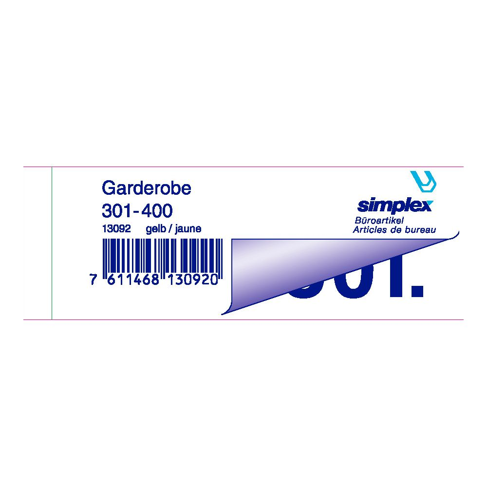 SIMPLEX Garderobenblock 301-400 13092 Garderobenblock | 2 × perforiert ...