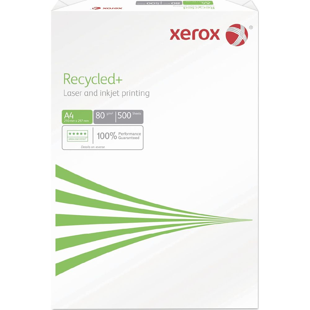 Packung Xerox Recycled+ Papier, A4, 80g/m², 500 Blatt.