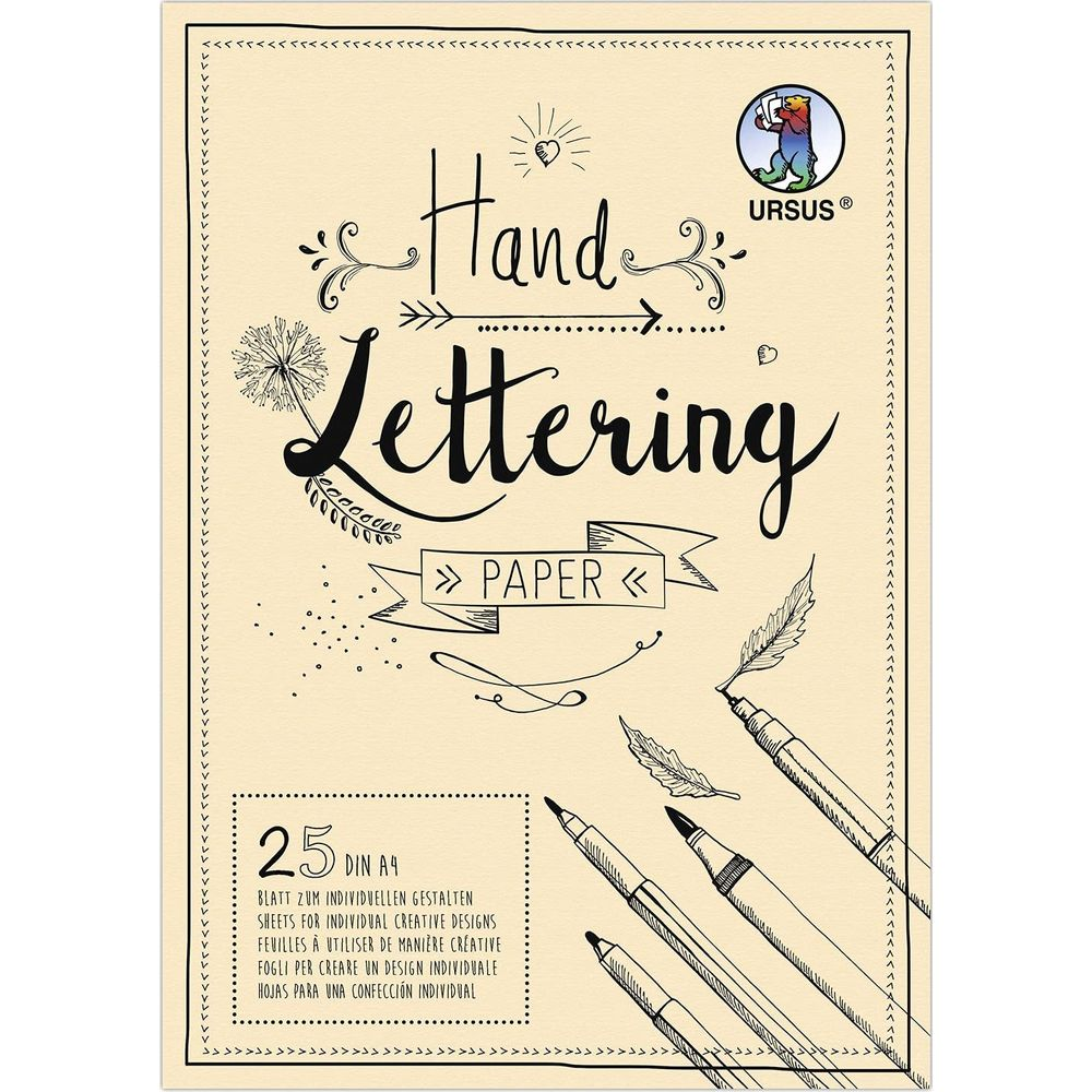 URSUS Zeichenblock Handlettering Zeichenblock A4 25 Blatt Zeichenblock ...
