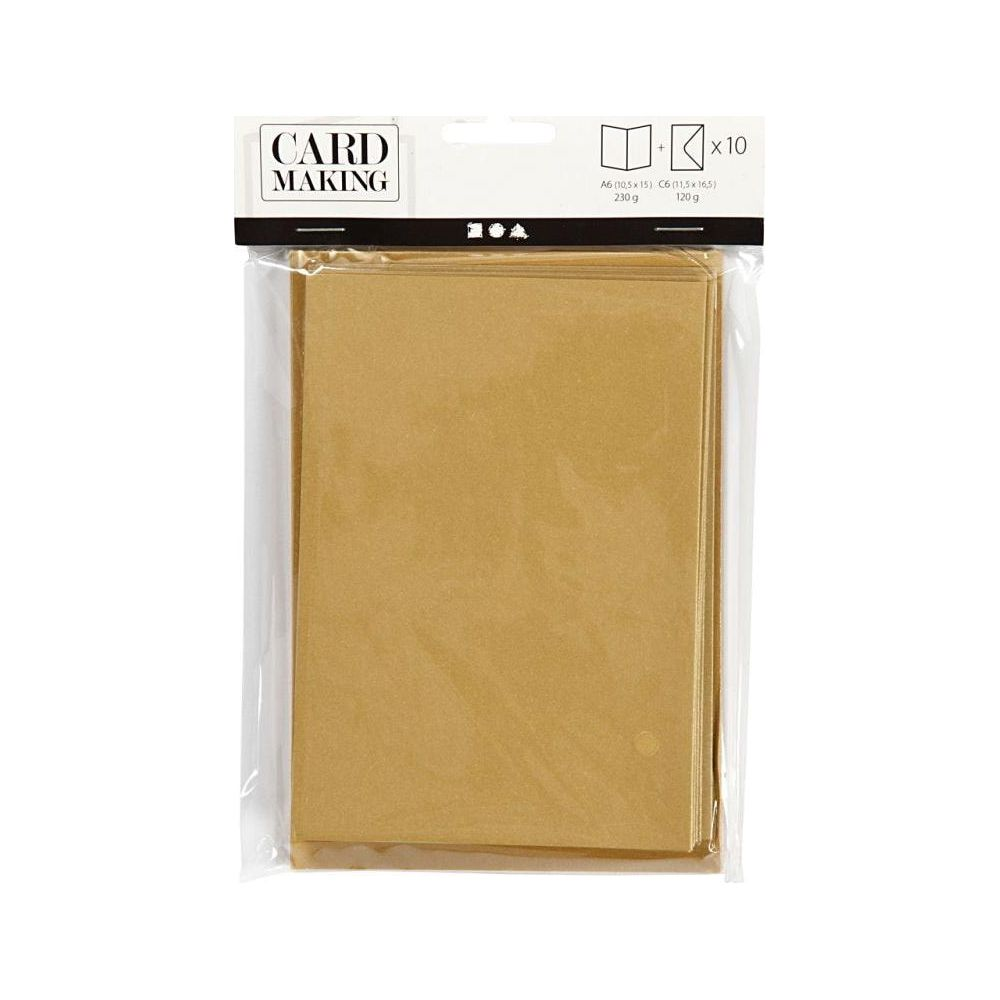 Packung mit 10 braunen Umschlägen für Kartenherstellung, A6/C6 Größe.