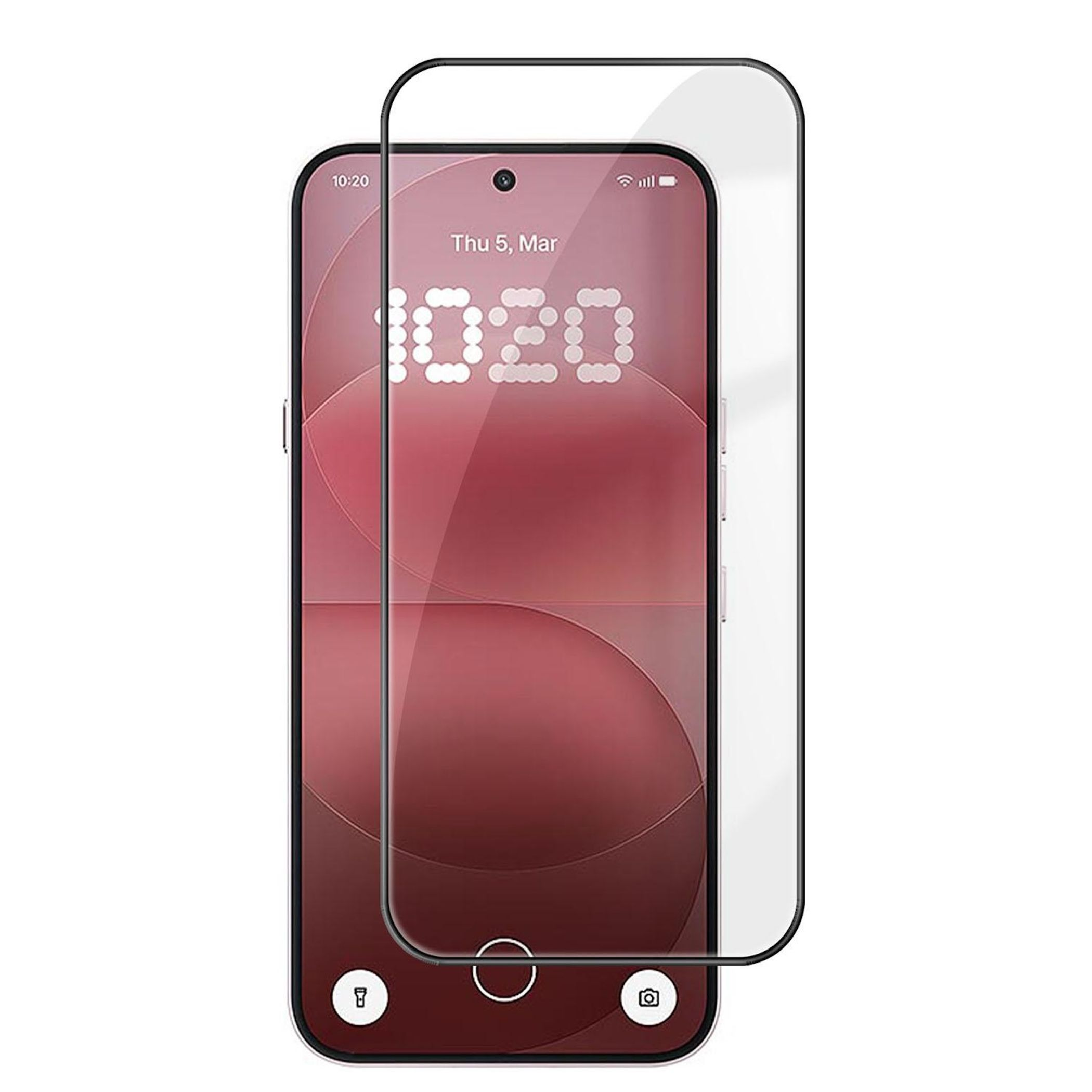 Una protezione per lo schermo di uno smartphone che mostra le 10:20.