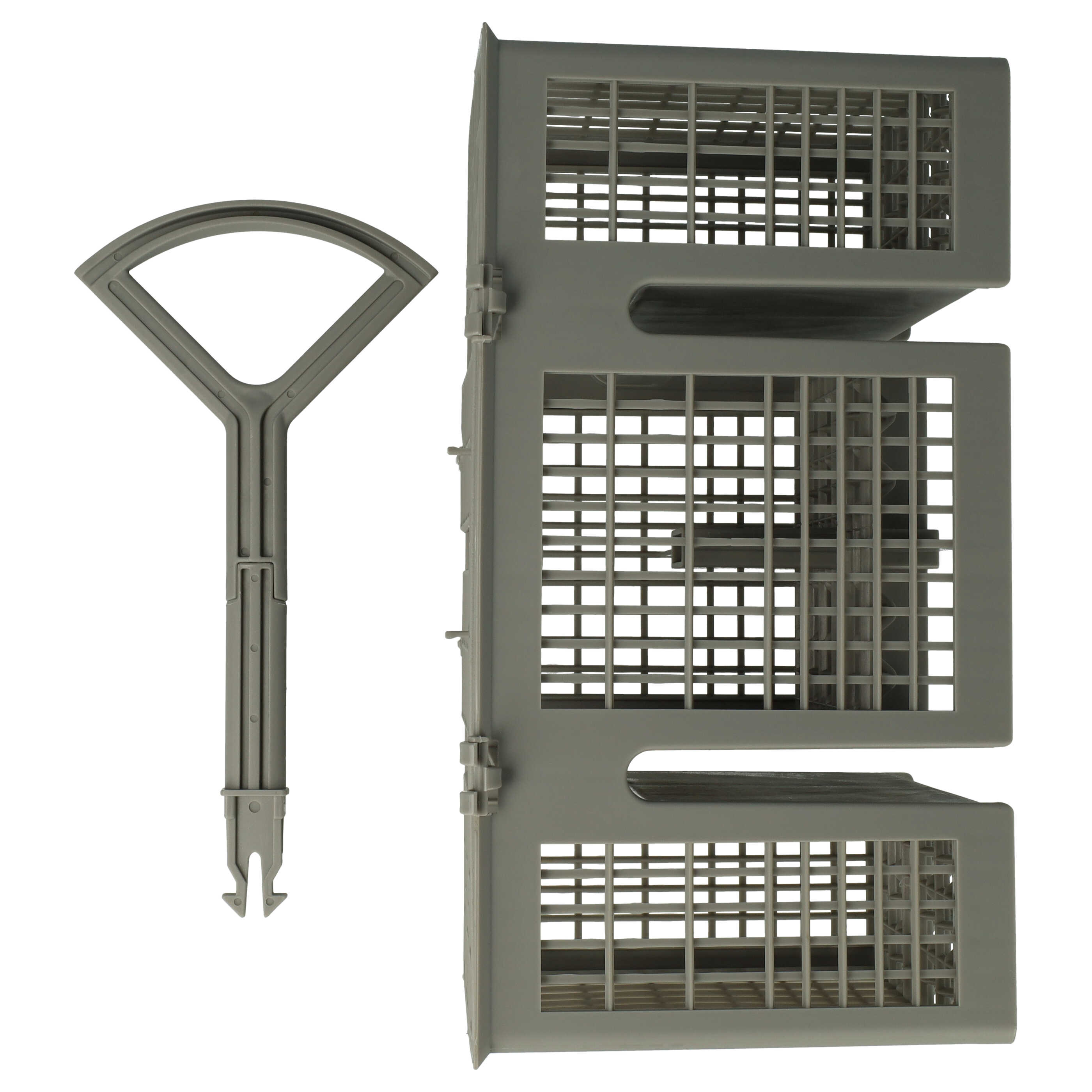 Grauer Kühlergrill mit Griff und weißen Hintergrund.