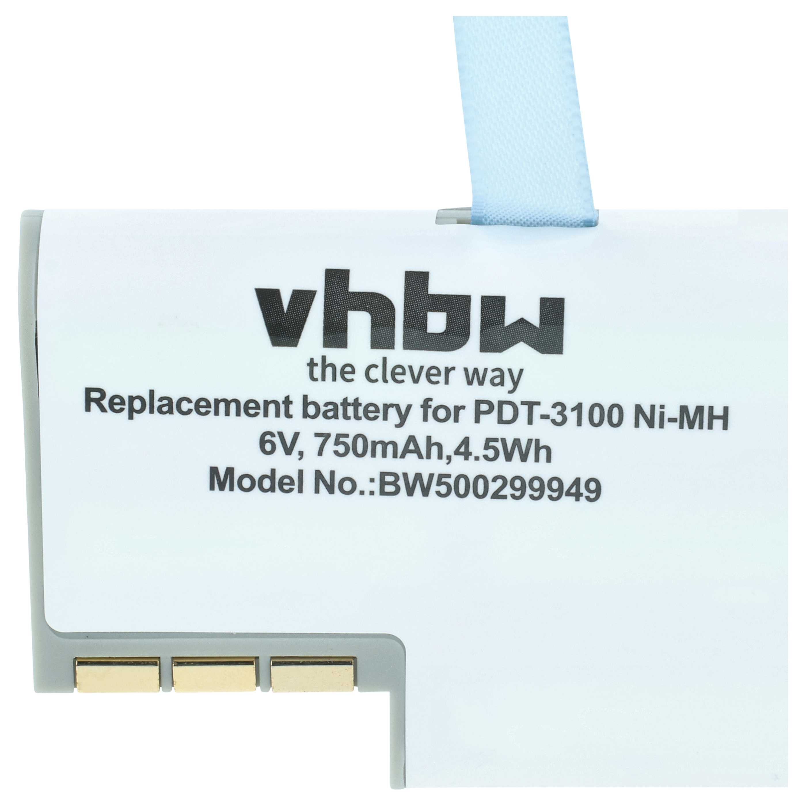 vhbw Ersatzakku für PDT-3100 Ni-MH, 6V, 750mAh, 4,5Wh, Modell BW500299949.