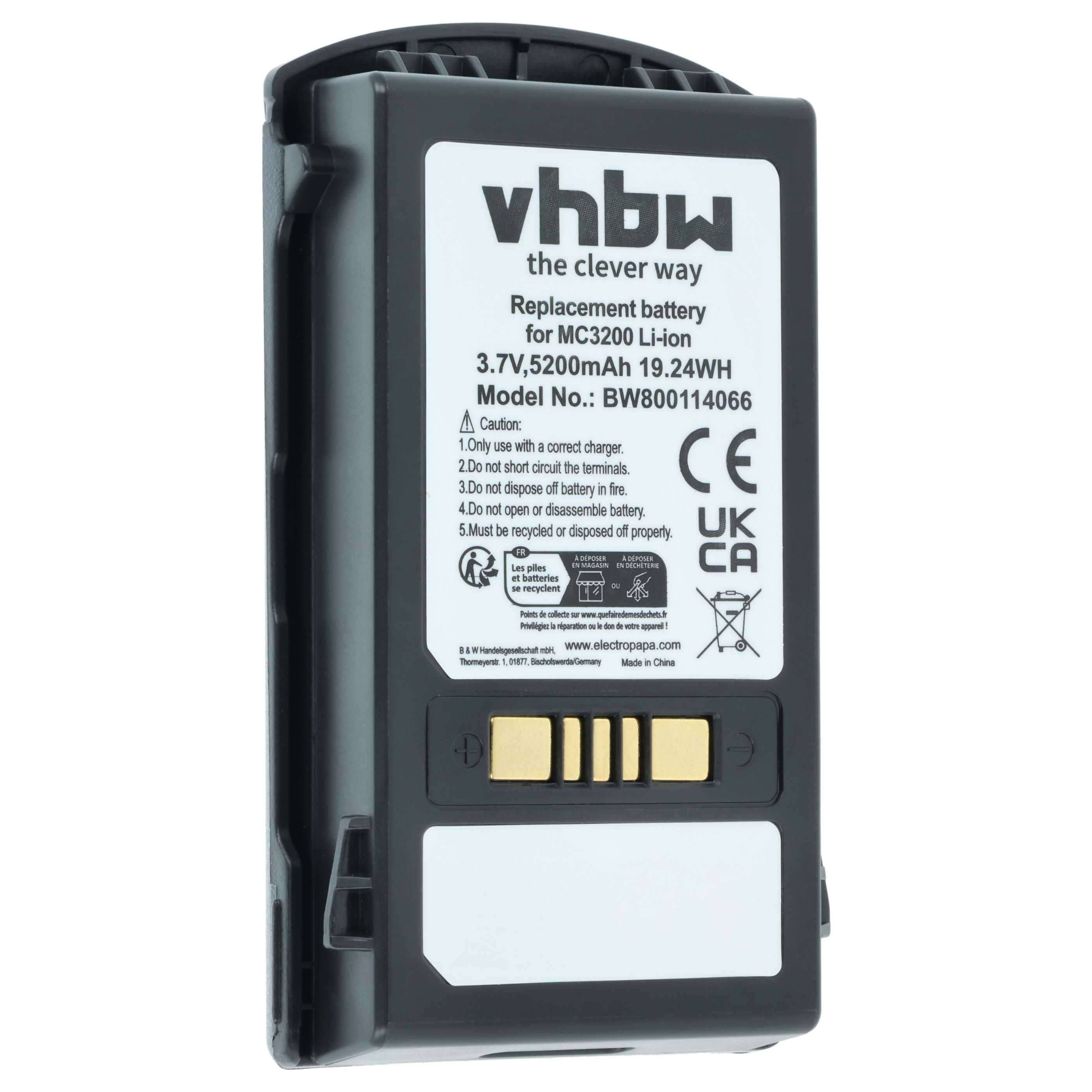 Grauer Li-Ion Akku für MC3200 mit 3.7V, 5200mAh. Modell BW800114066.