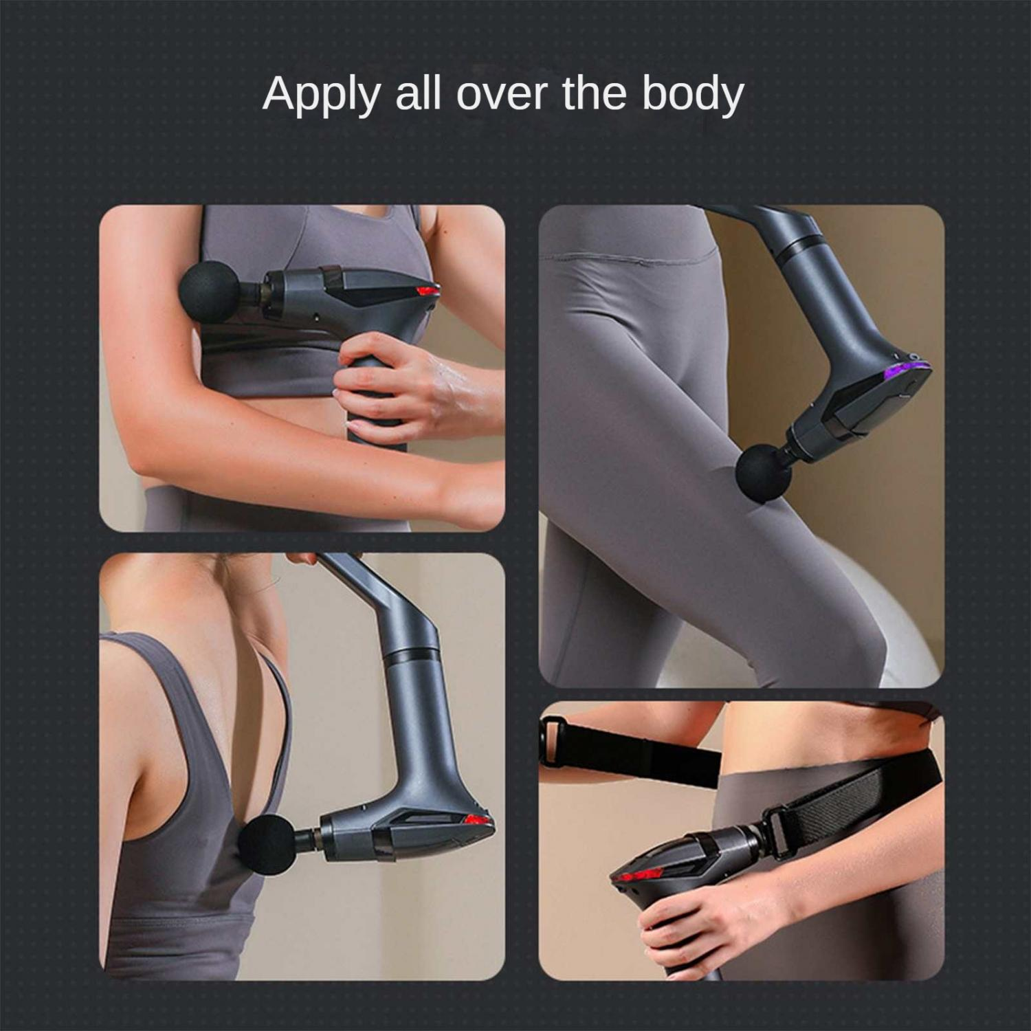 Massagepistole wird am Arm, Bein, Rücken und Bauch verwendet.