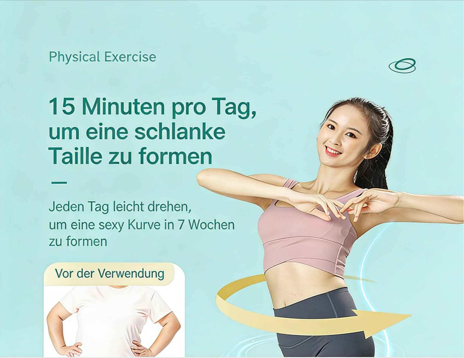 Eine Frau macht Sport, um eine schlanke Taille zu formen.