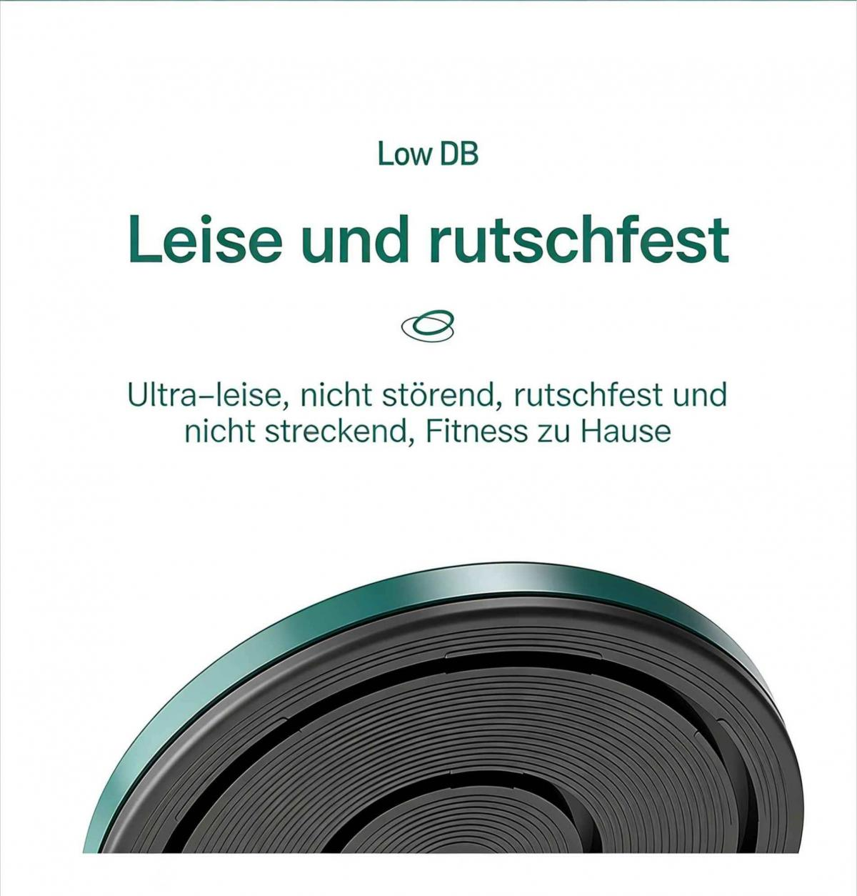 Geräuscharm und rutschfest: Ultra-leise, nicht störend, Fitnessmatte.