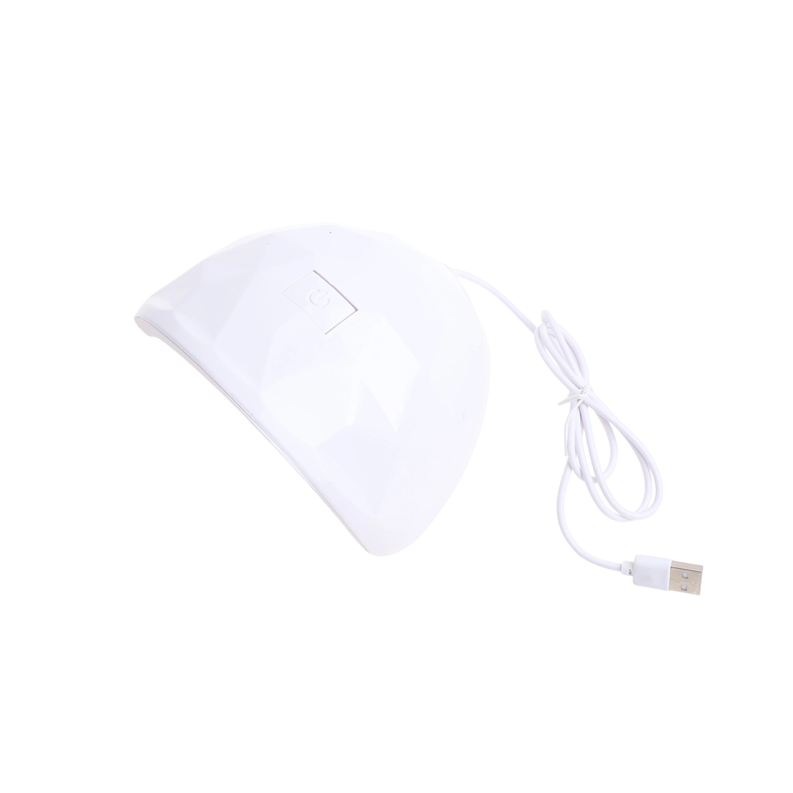 Weiße UV-Lampe für Nägel mit USB-Kabel und Ein-/Aus-Taste.