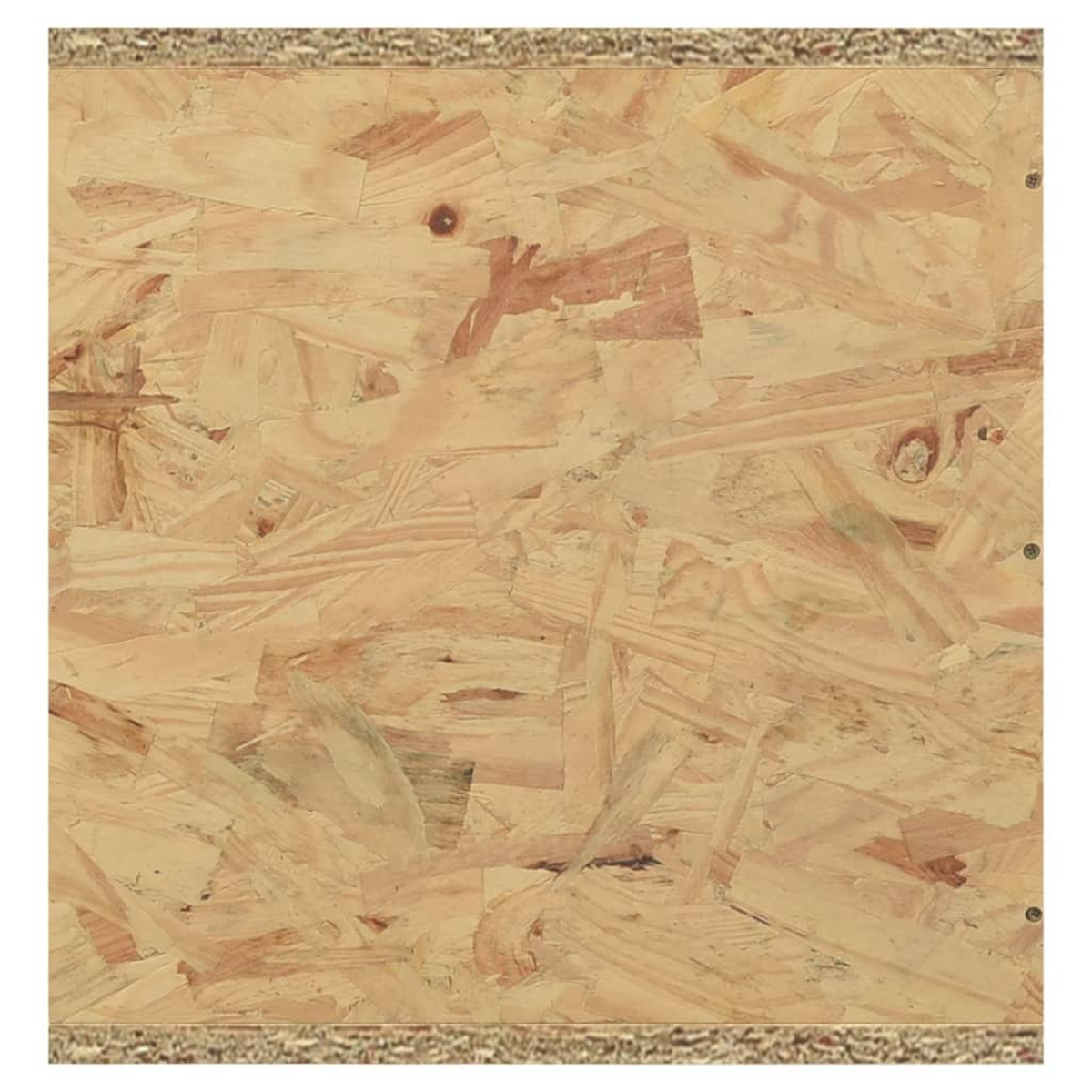 Eine Nahaufnahme von OSB-Platten mit Holzschnitzeln und Bindemitteln.