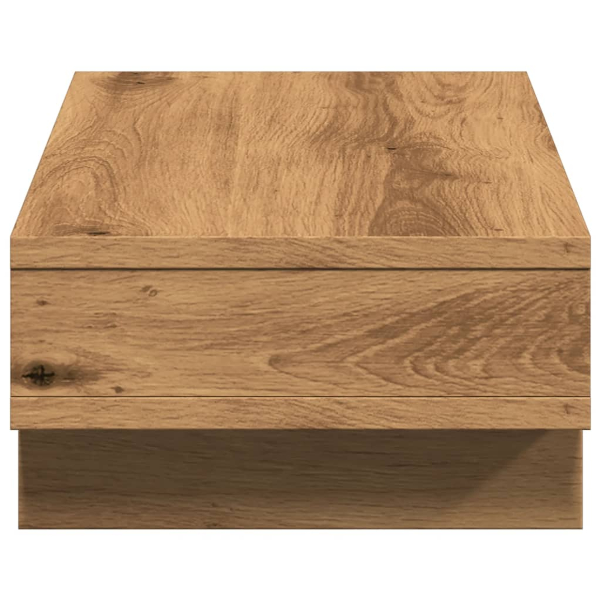 Holzschrank mit Holzmaserung und zwei Schubladen.