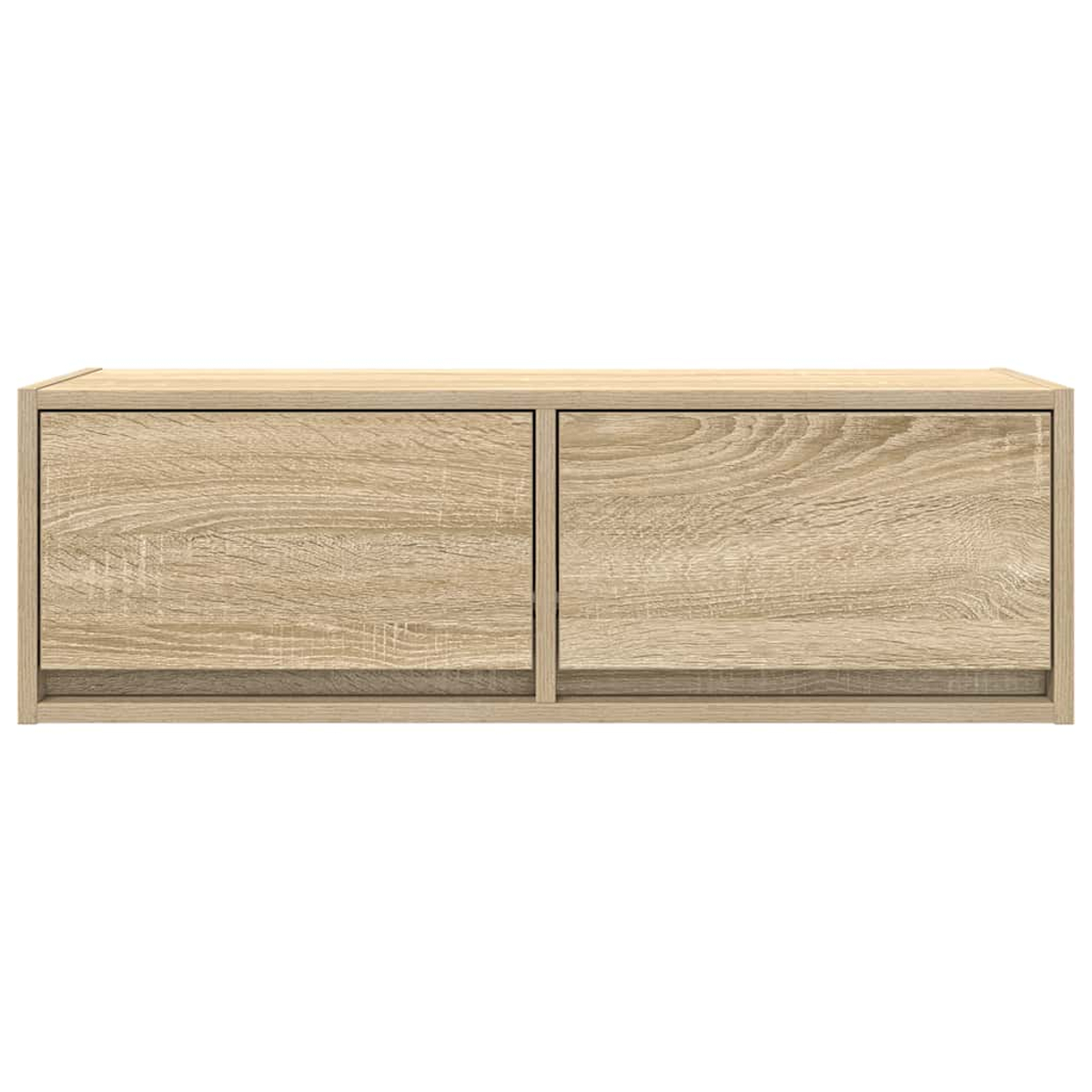 Ein heller Holzschrank mit zwei Türen und sichtbarer Holzmaserung.