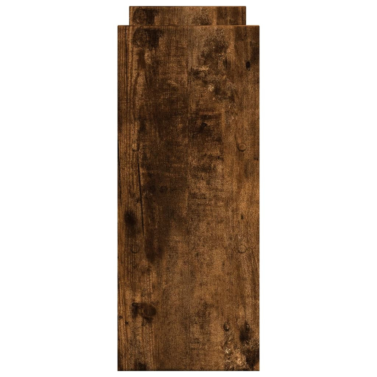 Zwei braune Holzplanken mit Maserung und Narben, nebeneinander.