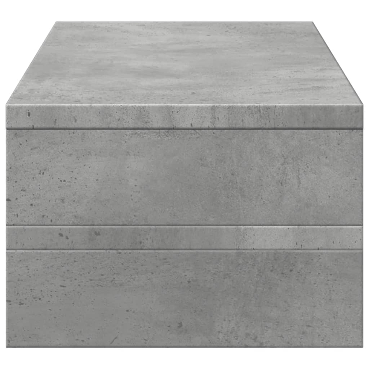 Graue Betonbox mit horizontalen Linien.