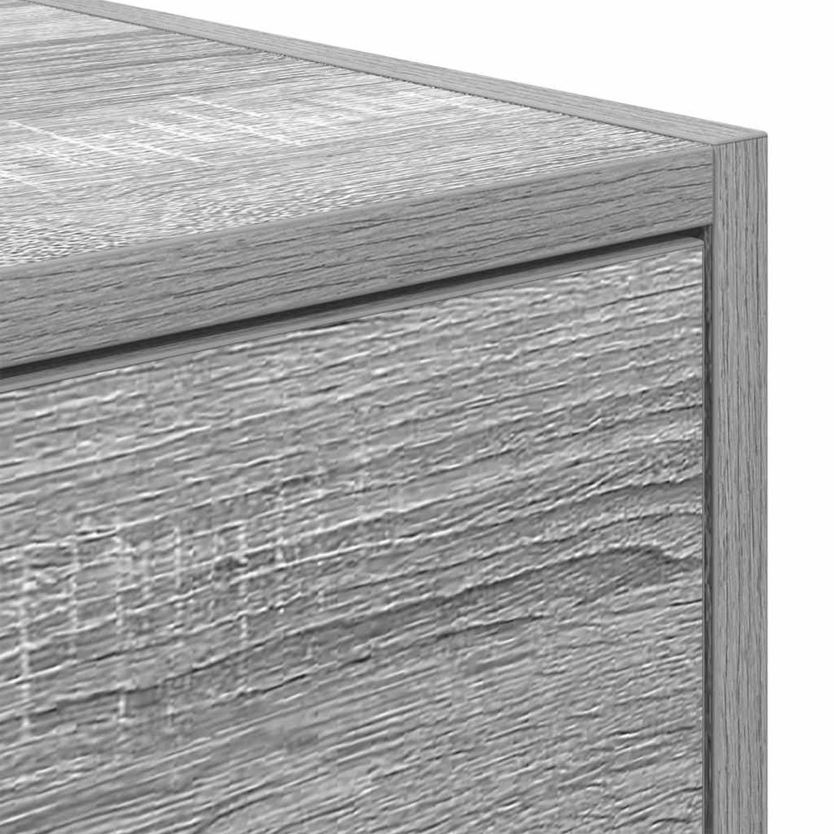 Graues Holzmöbel Detailansicht, Nahaufnahme der Oberflächenstruktur.