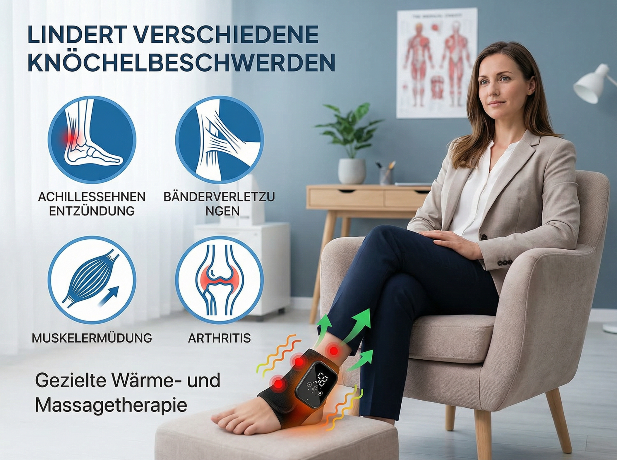 massagegerät vibration media markt BYTELIKE Einstellbar Wärmefunktion Vibration Massagegerät