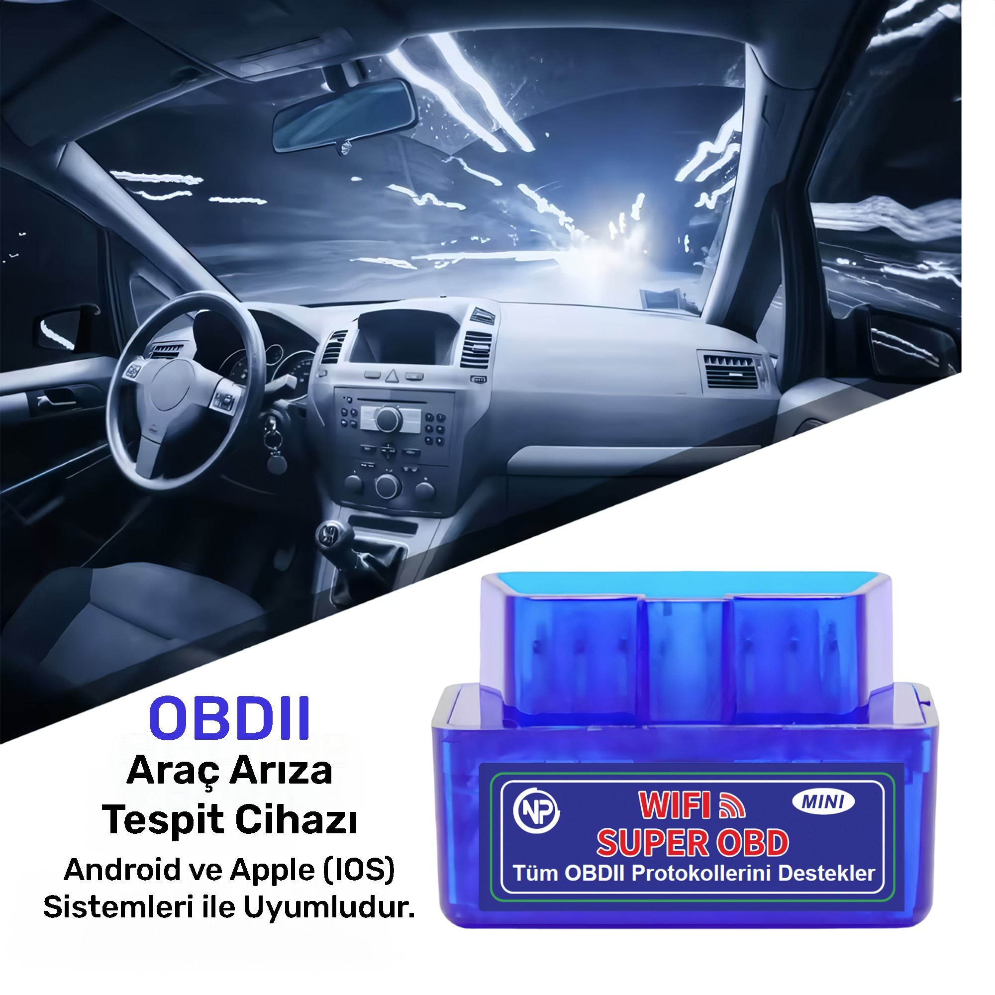 MDRTピンバッヂ 箱無し NPO NPC12 Türkçe OBDII EOBD+CAN Modlu Araç Arıza Tespit Cihazı