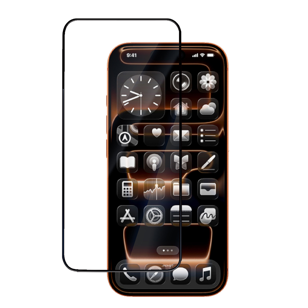 MOHSEVEN iPhone 17 Pro Temperli Cam Safir Kaplama HD 3D Glue  40KG Darbe Dayanımı Ekran Koruyucu Şeffaf