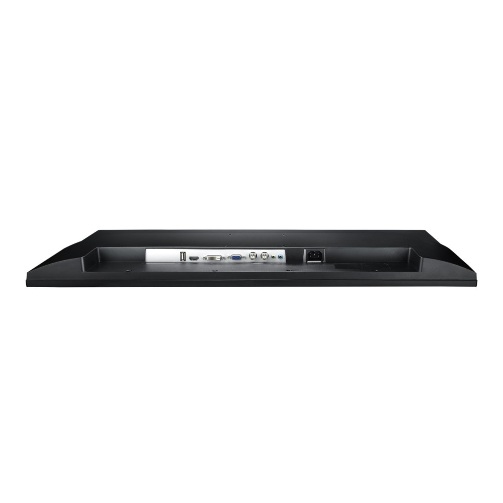 Tył monitora z portami: HDMI, DVI, VGA, USB i zasilanie.