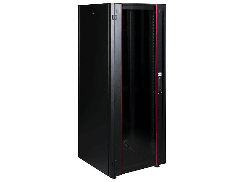 LANDE 36U 600x600 Hyperline Dikili Tip Rack Kabinet  (Ön Cam Kapak / Tekerlekli) Dikili Tip Rack Kabinet Siyah