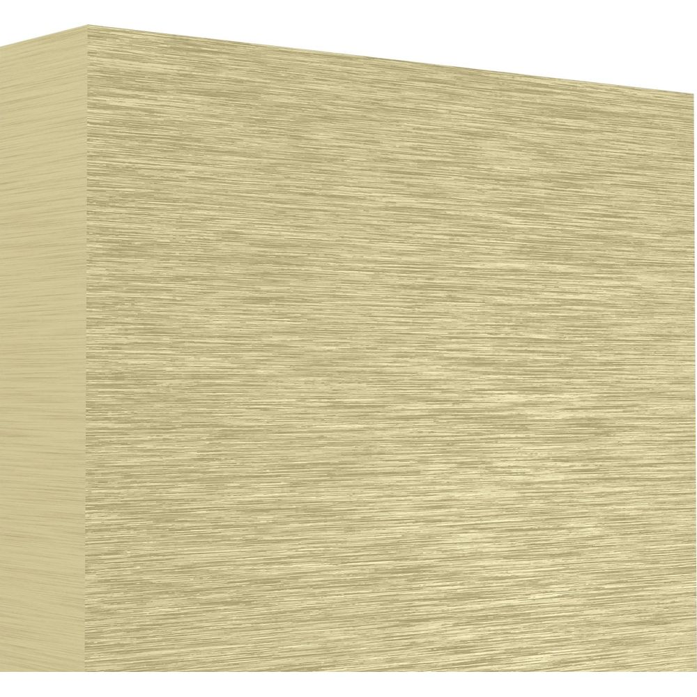 Un bloc rectangulaire de couleur claire avec une texture métallique brossée et des lignes horizontales.