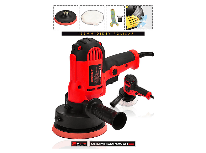 ASSUR Assur 450W Elektrikli 125MM Dikey Polisaj Zımpara Makinesi Zımpara Makinesi