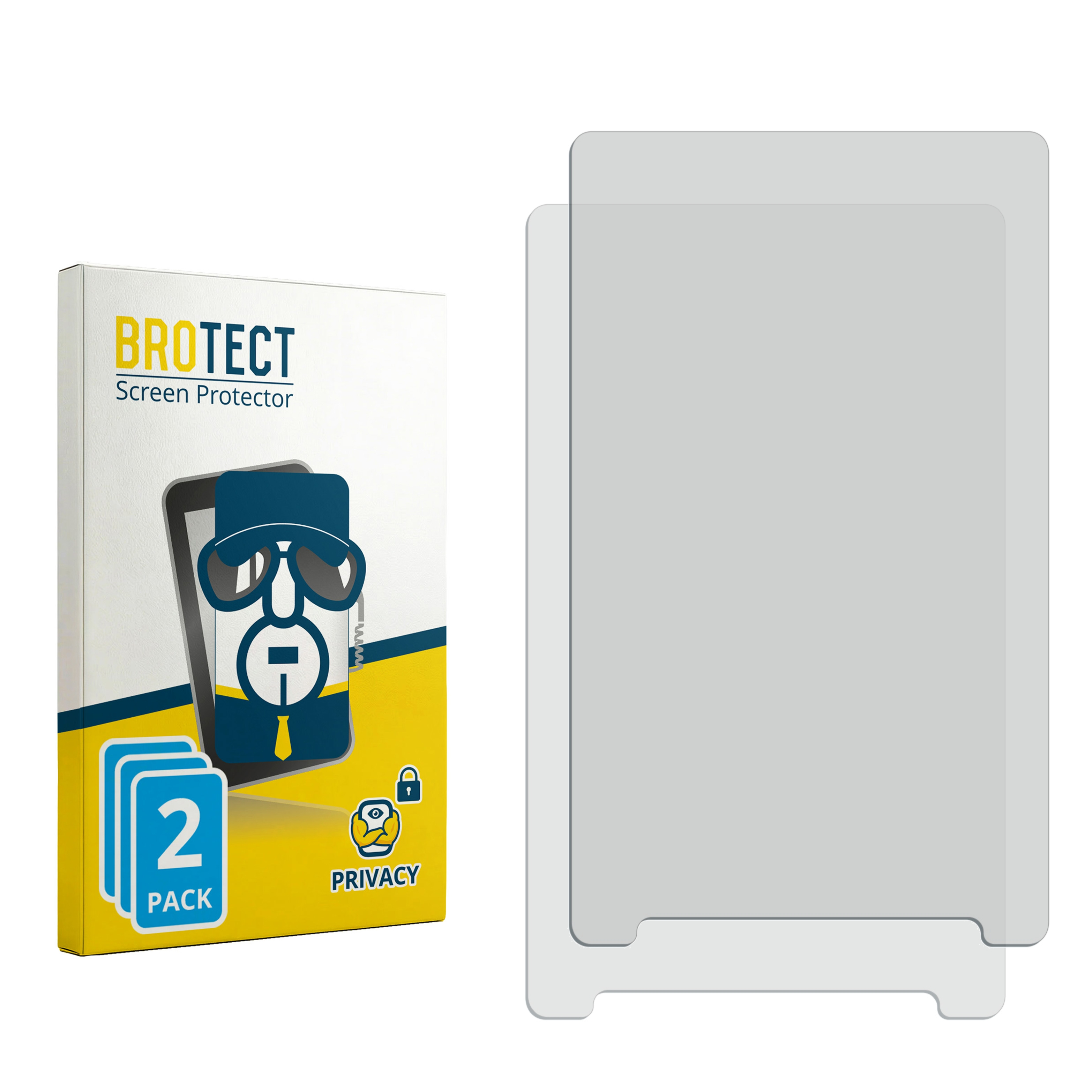 BROTECT Sichtschutzfolie 2er Pack Schachtel und zwei klare Displayschutzfolien.