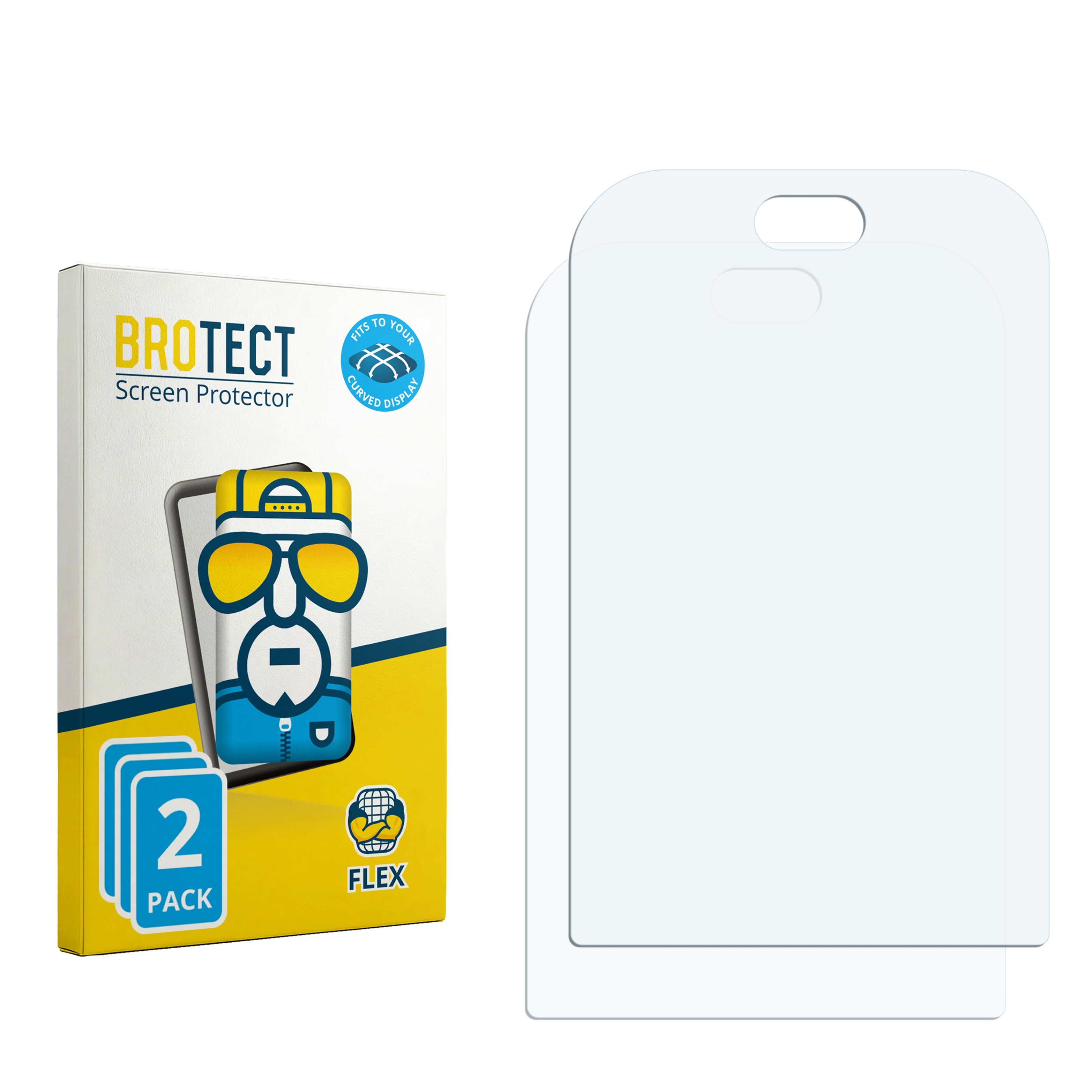 Verpackung für BROTECT Displayschutzfolie, 2er Pack, mit 2 Folien.