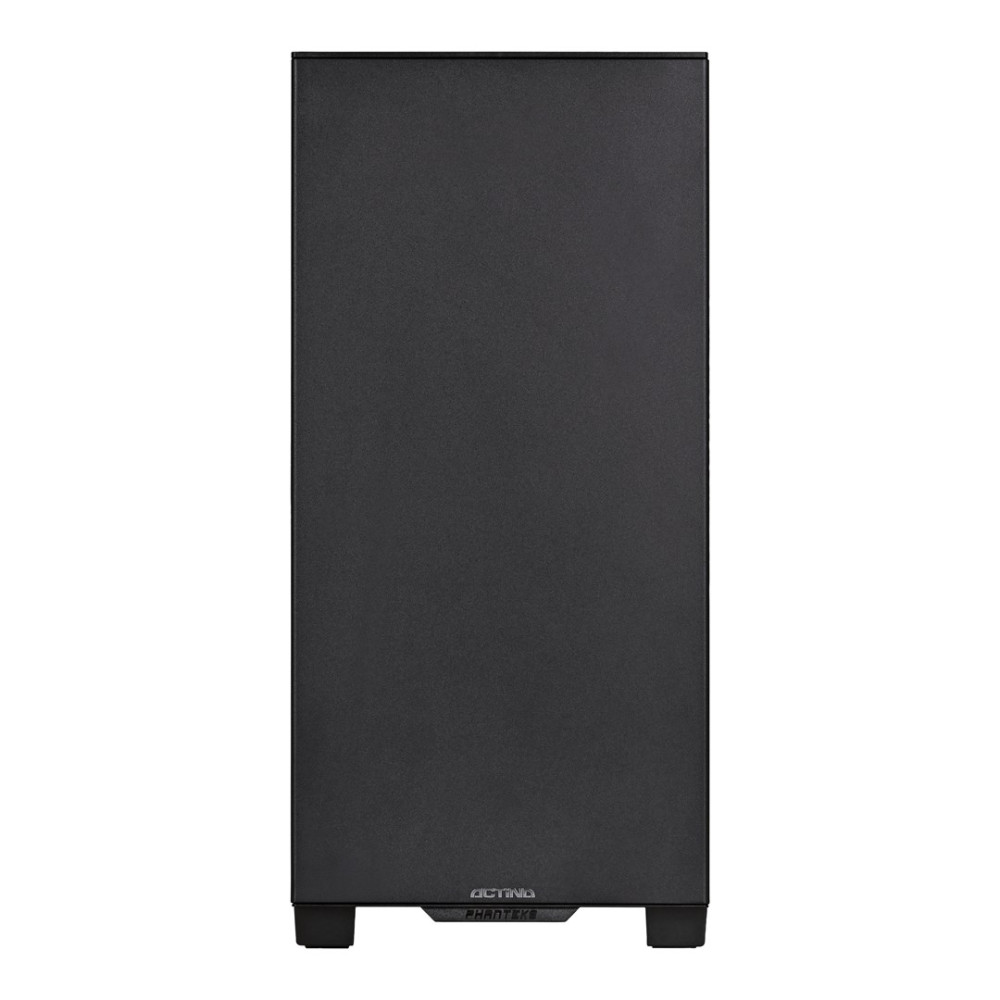 Un case per computer nero con prese d'aria sul fondo.