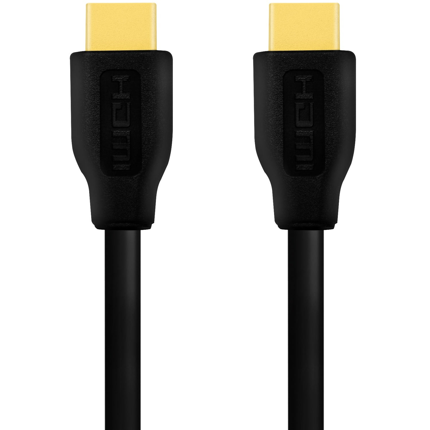 Two black HDMI cables with gold connectors and HDMI logo.