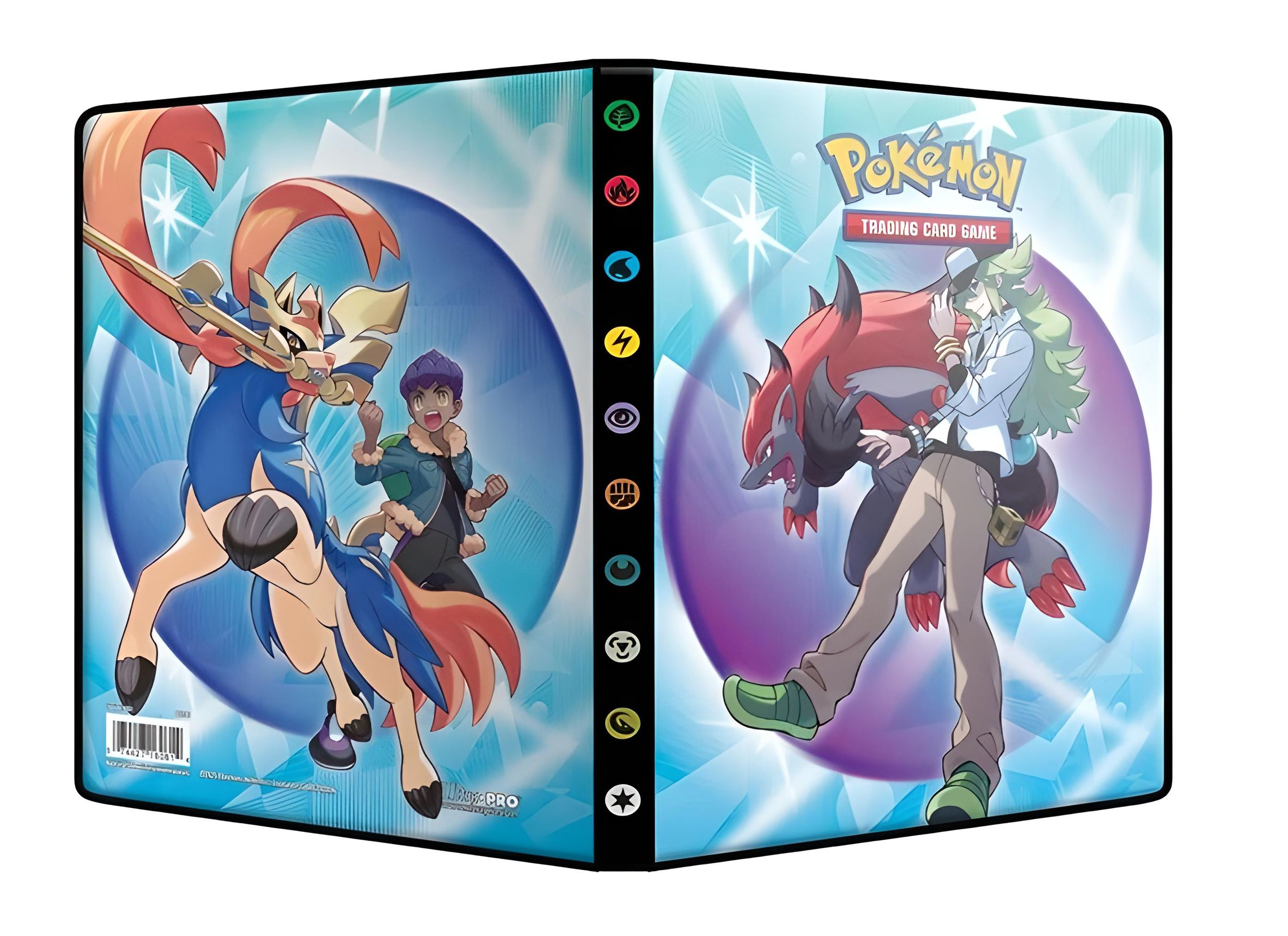 Pokémon Sammelkartenspiel Ordner mit Zacian, Leon und Zoroark.