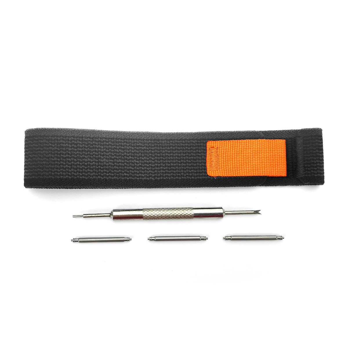 Kit attrezzi per cinturino orologio con estrattore e perni.