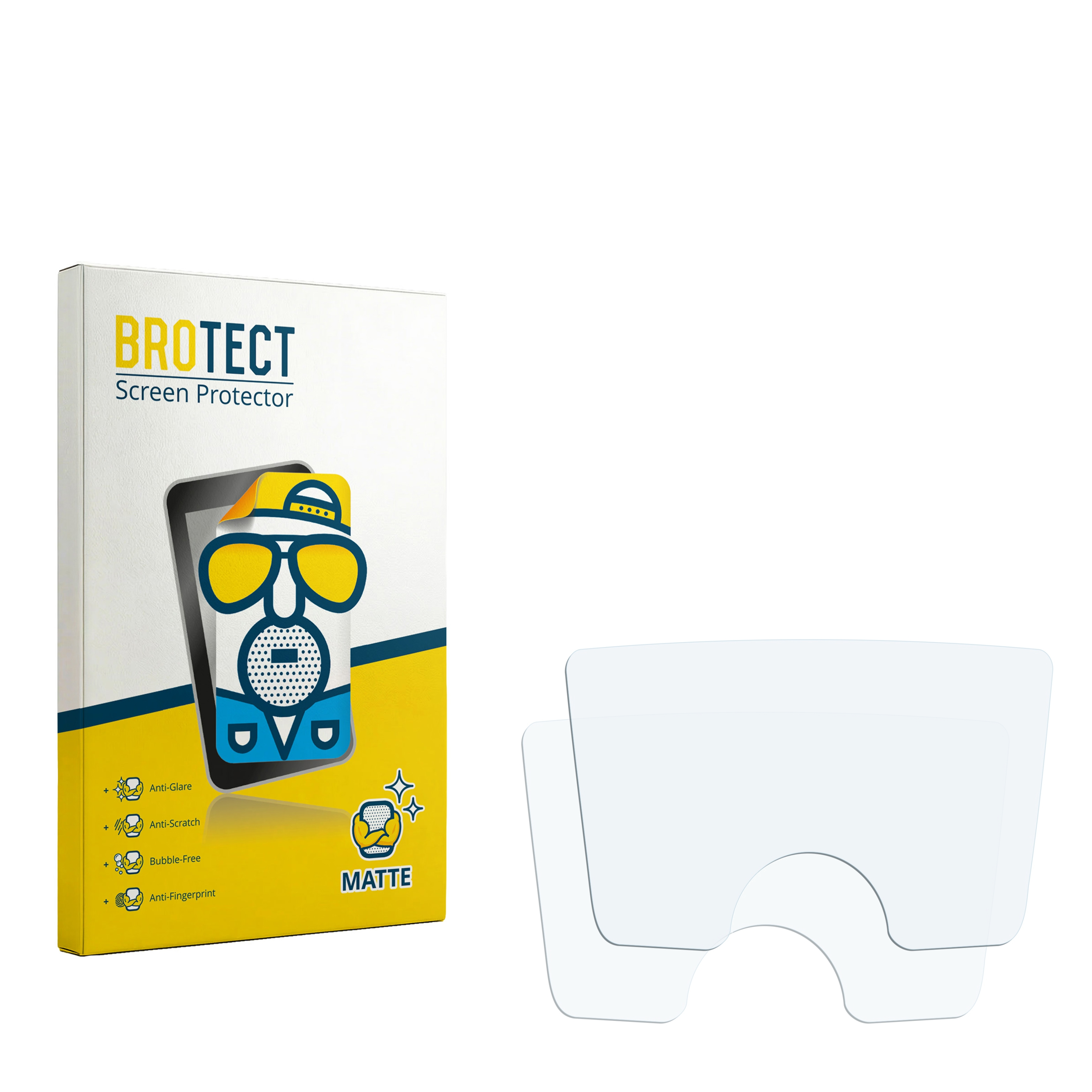 Verpackung von BROTECT Displayschutzfolien mit zwei Schutzfolien.