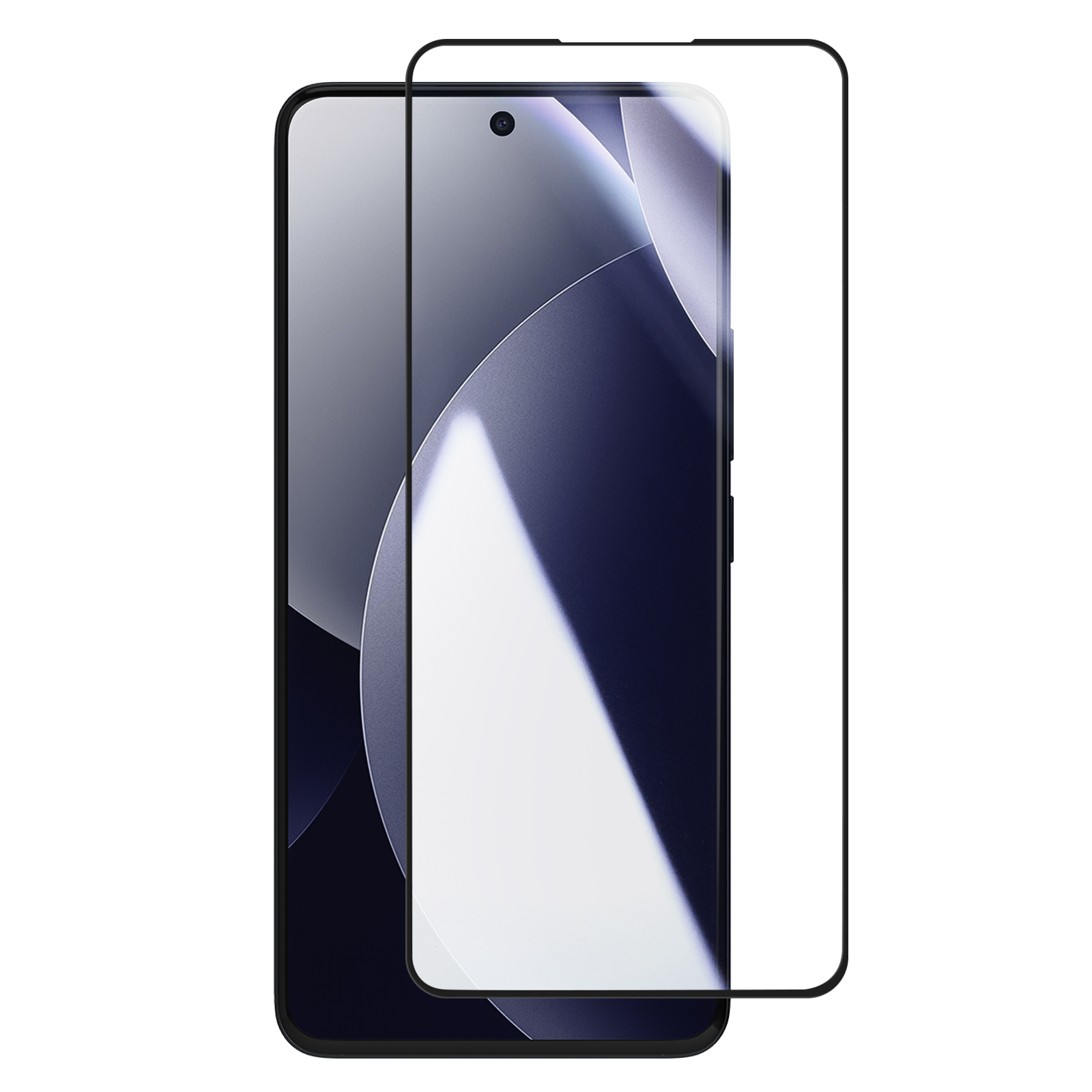 Una protezione schermo per smartphone su sfondo bianco.