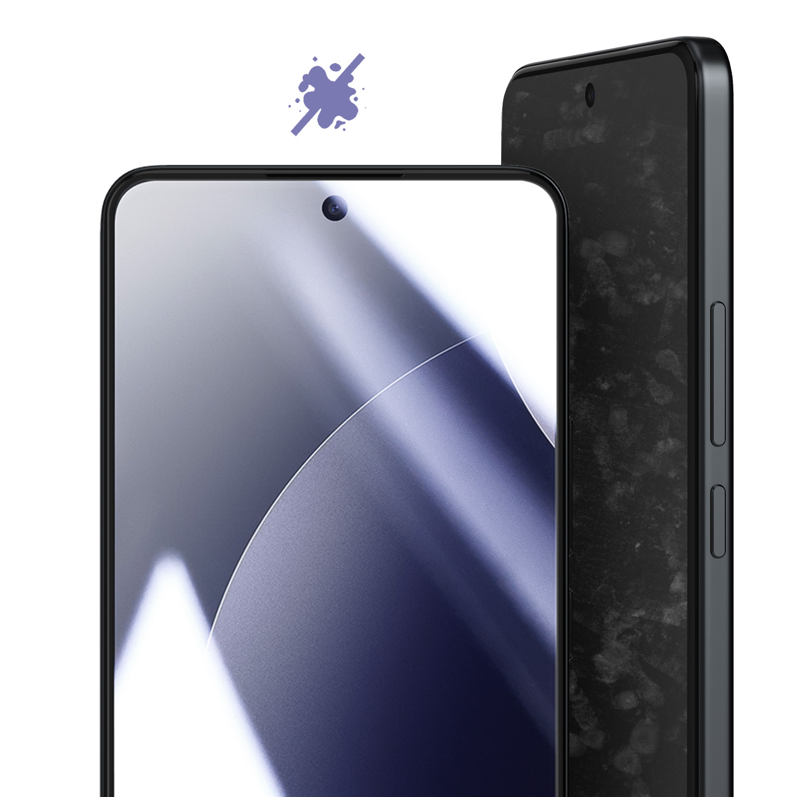 Primo piano di due smartphone, uno con schermo bianco, uno con schermo scuro.