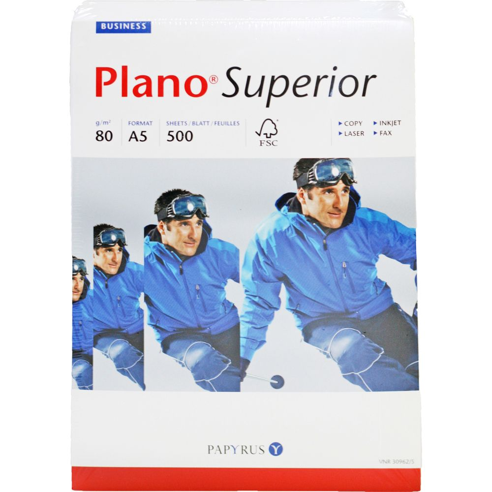 Emballage papier Plano Supérieur, A5, 80g, 500 feuilles, avec motif skieur.