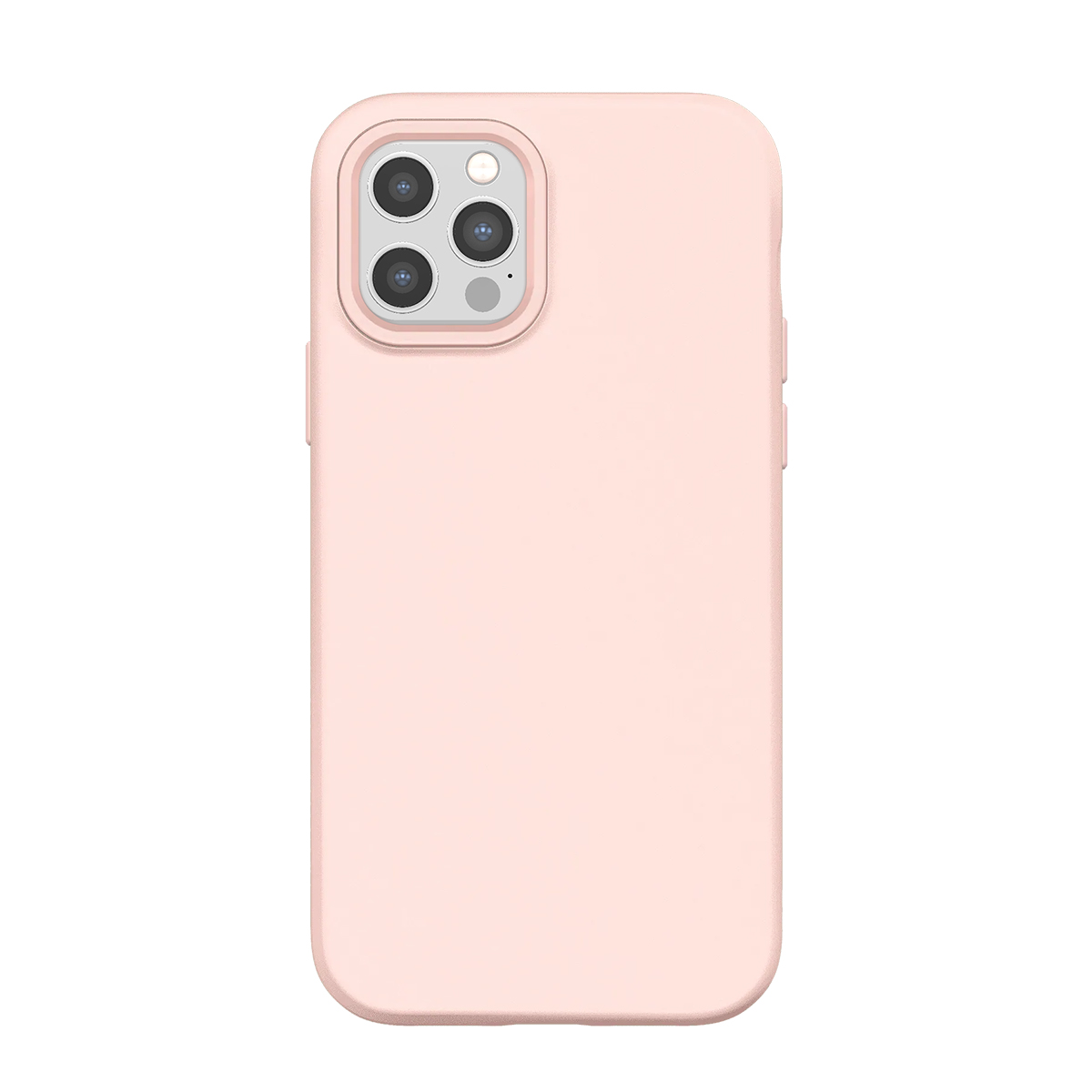 Roze iPhone hoesje met camerahuis met drie lenzen en flitser.