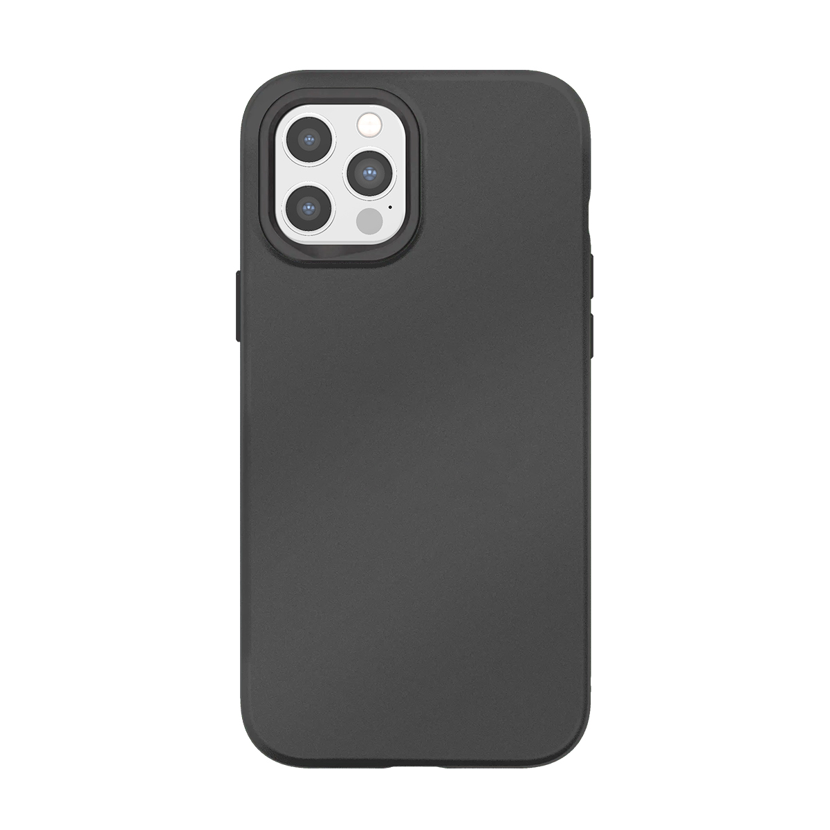 Donkergrijs telefoonhoesje met zichtbaar cameralensarray.